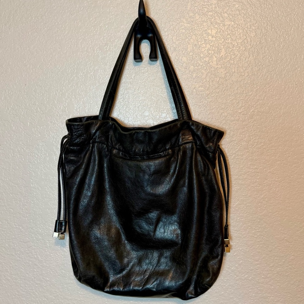 Michael Kors Black Soft Leather Drawstring Shoulder Bag - Picture 13 of 13